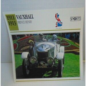 1911-1913 VAUXHALL Prince Henry ATLAS EDITION Classic Car Info Spec Card